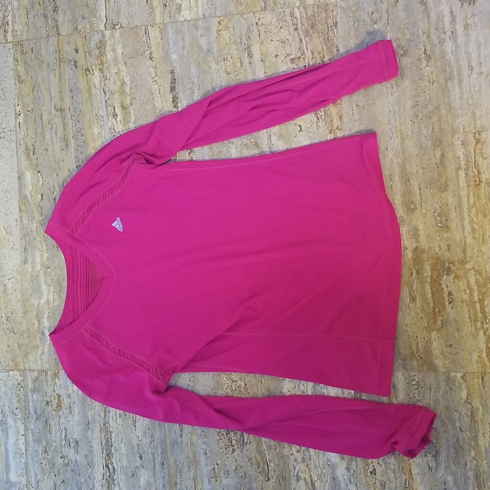 fushia adidas long sleeve dry fit